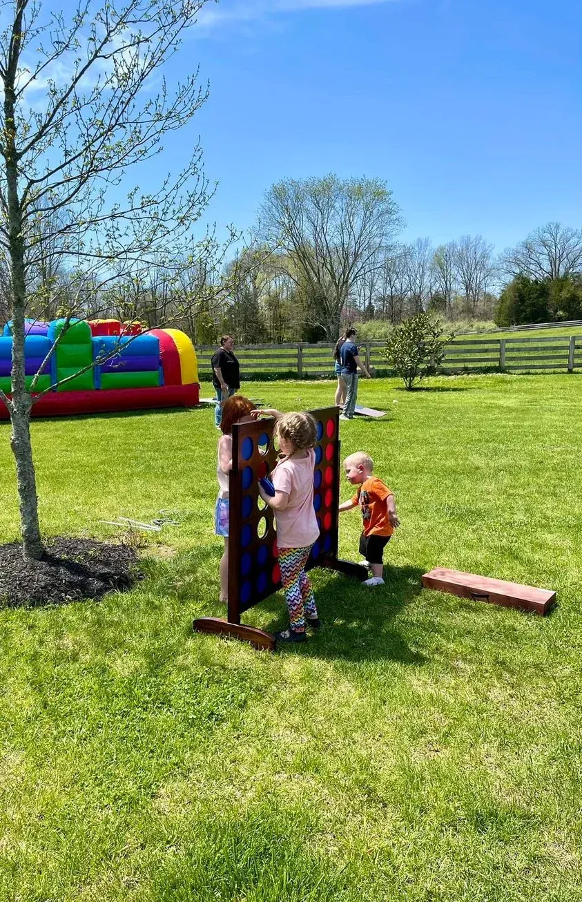 Children playing games outside