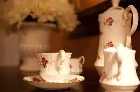 Floral tea set decor