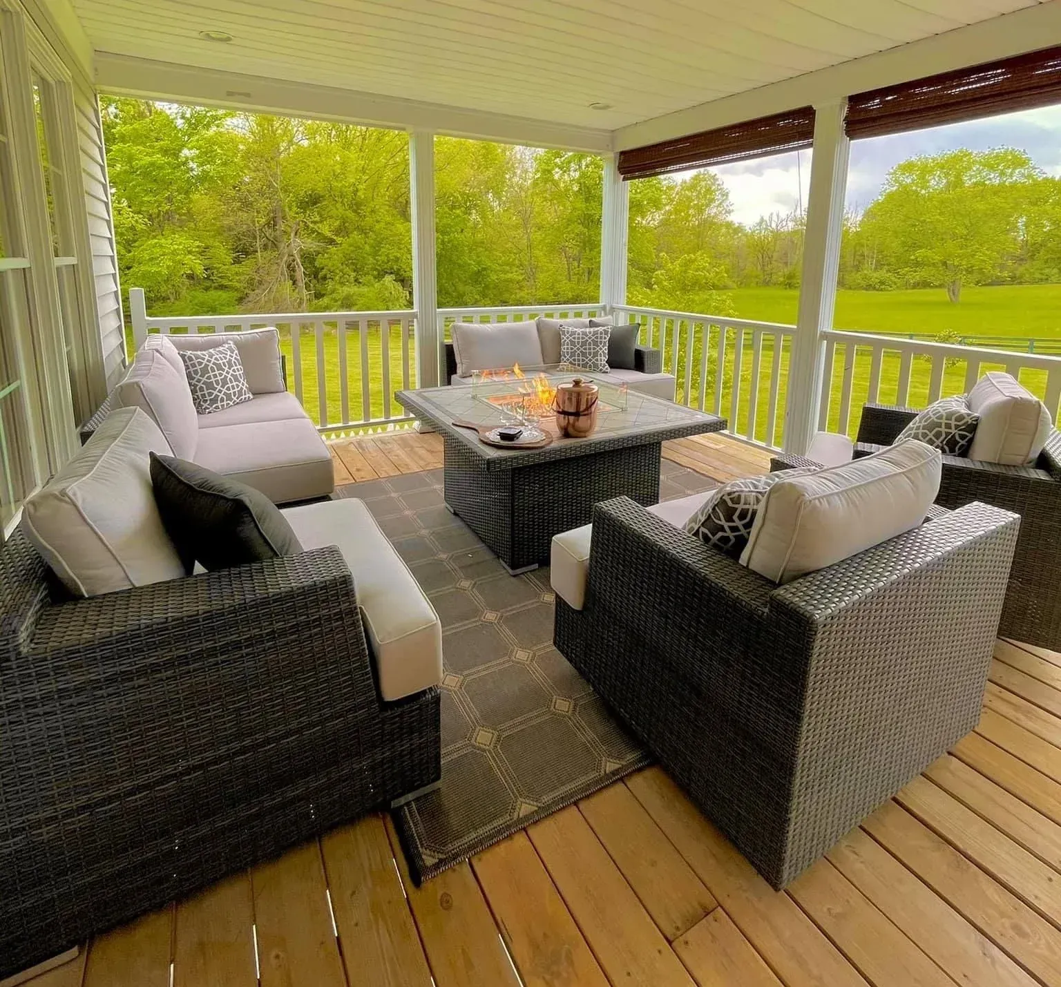 outdoor seating area on a patio