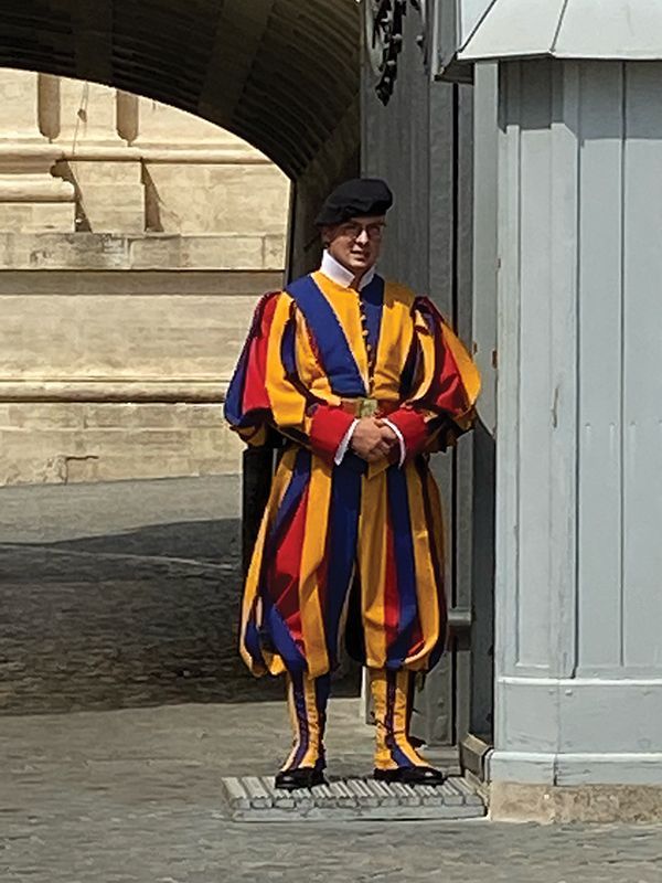 A Vatican Guard. Myles Keogh wore a similar uniform.
