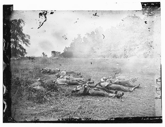 Some of the Confederate slain at Gettysburg
(Library of Congress)
