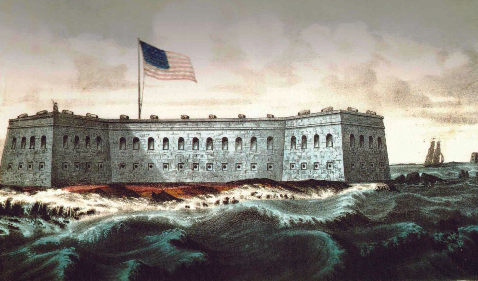 An artist's renditionof Fort Sumter, 1861  (Library of Congress)