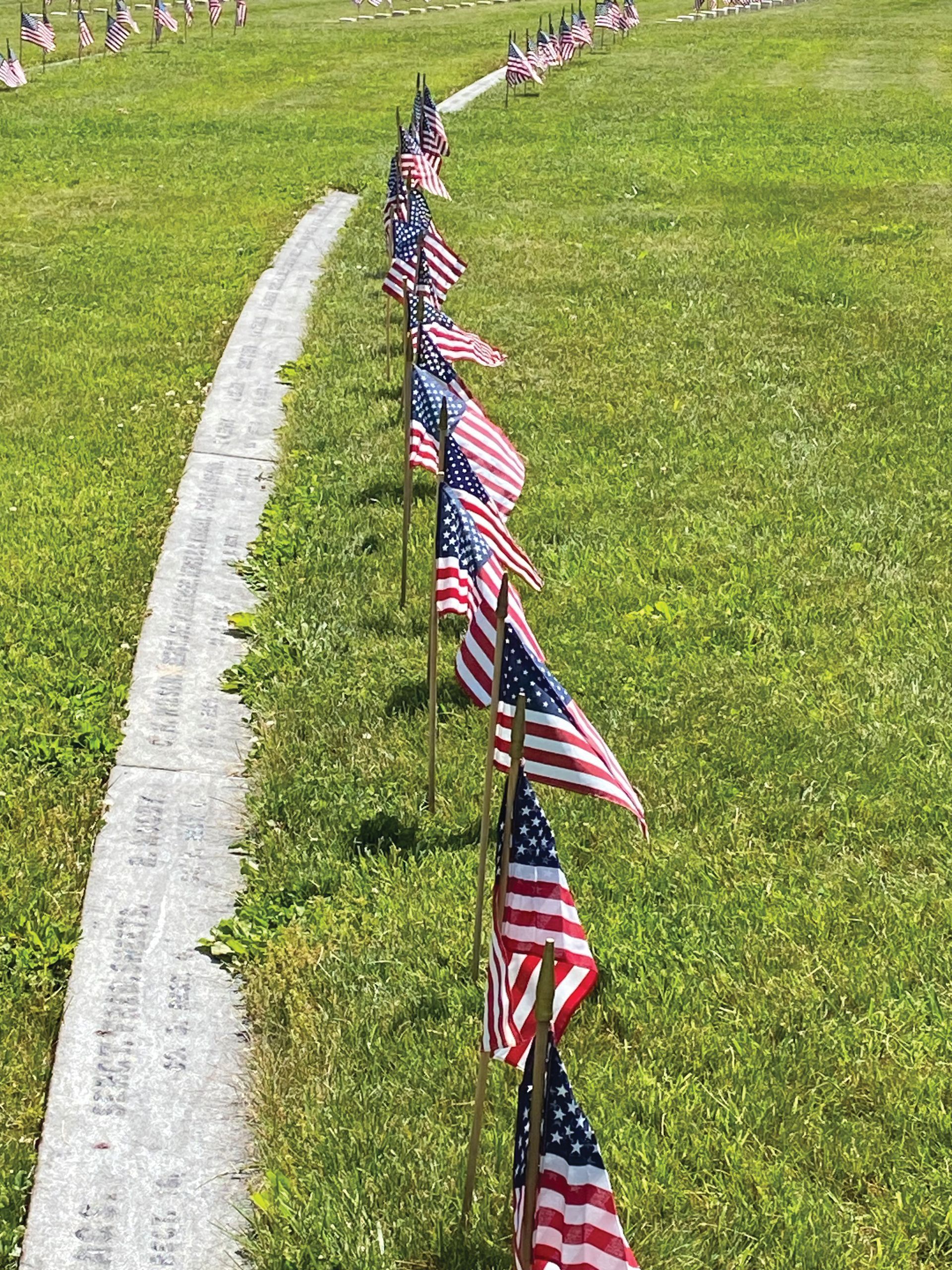 Flags adorn Union graves,
Soldiers National Cemetery
(Author photo)
