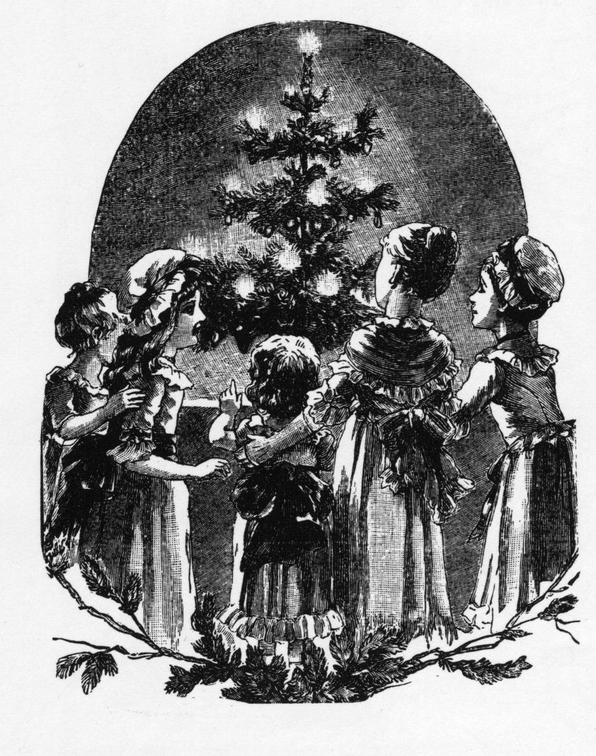 A depiction of an early 19th century Christmas tree