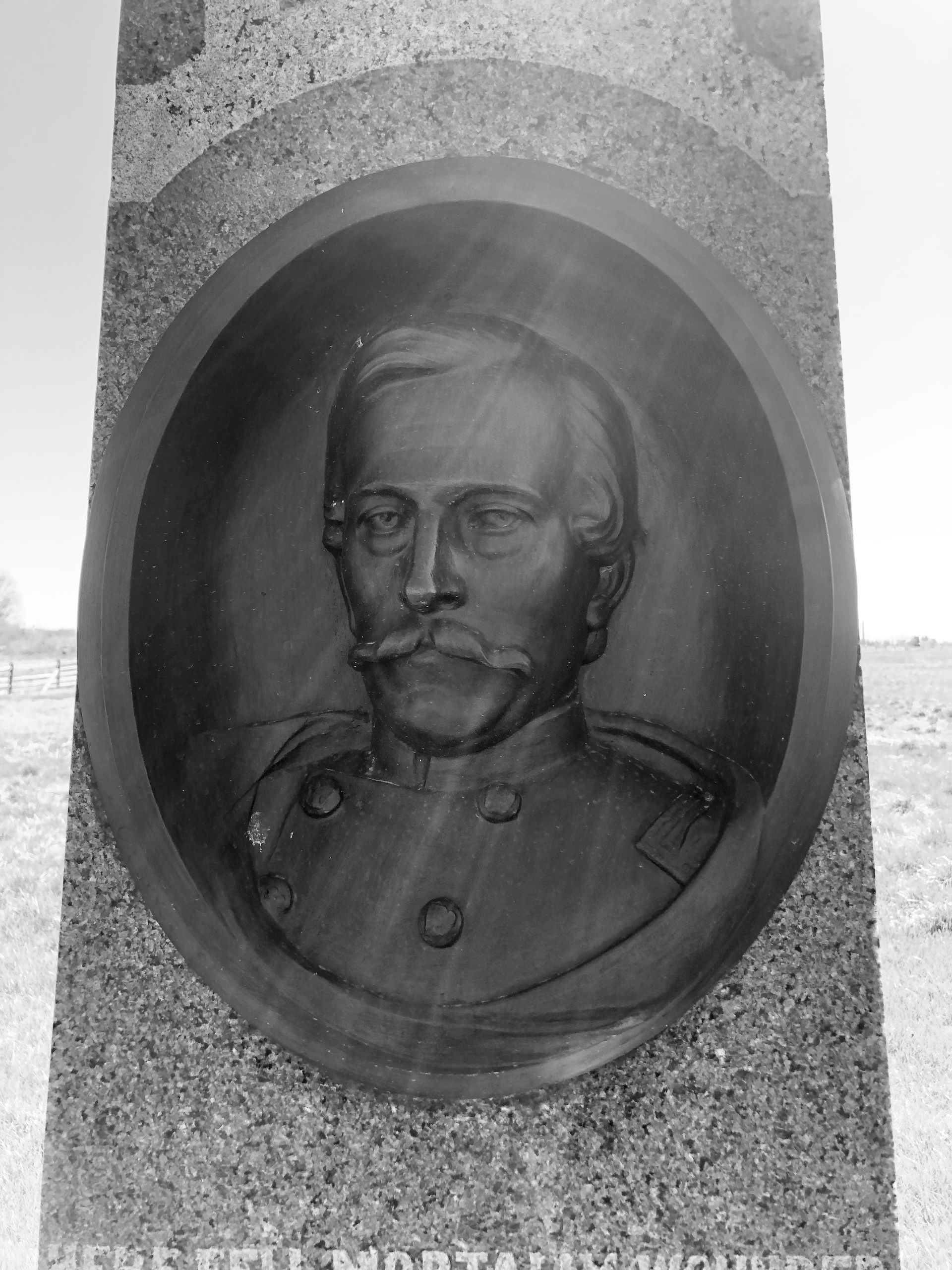 Bas relief image of Ward on his monument (Author photo)