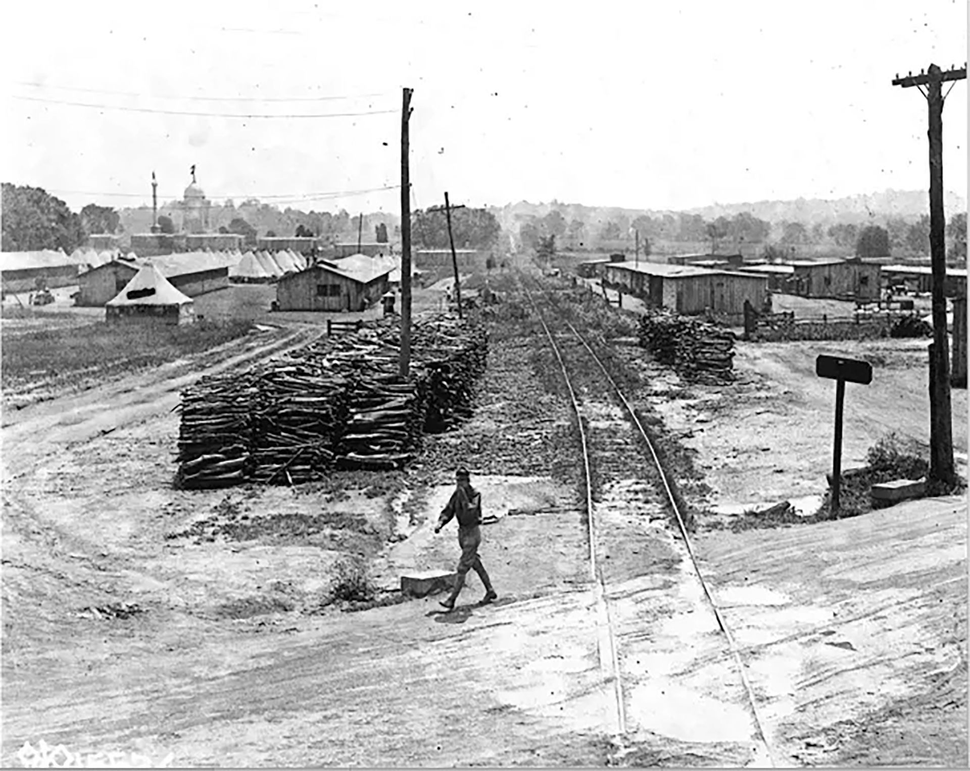 Camp Colt in 1918 -- Note the PA Memorial in distance (National Park Service)