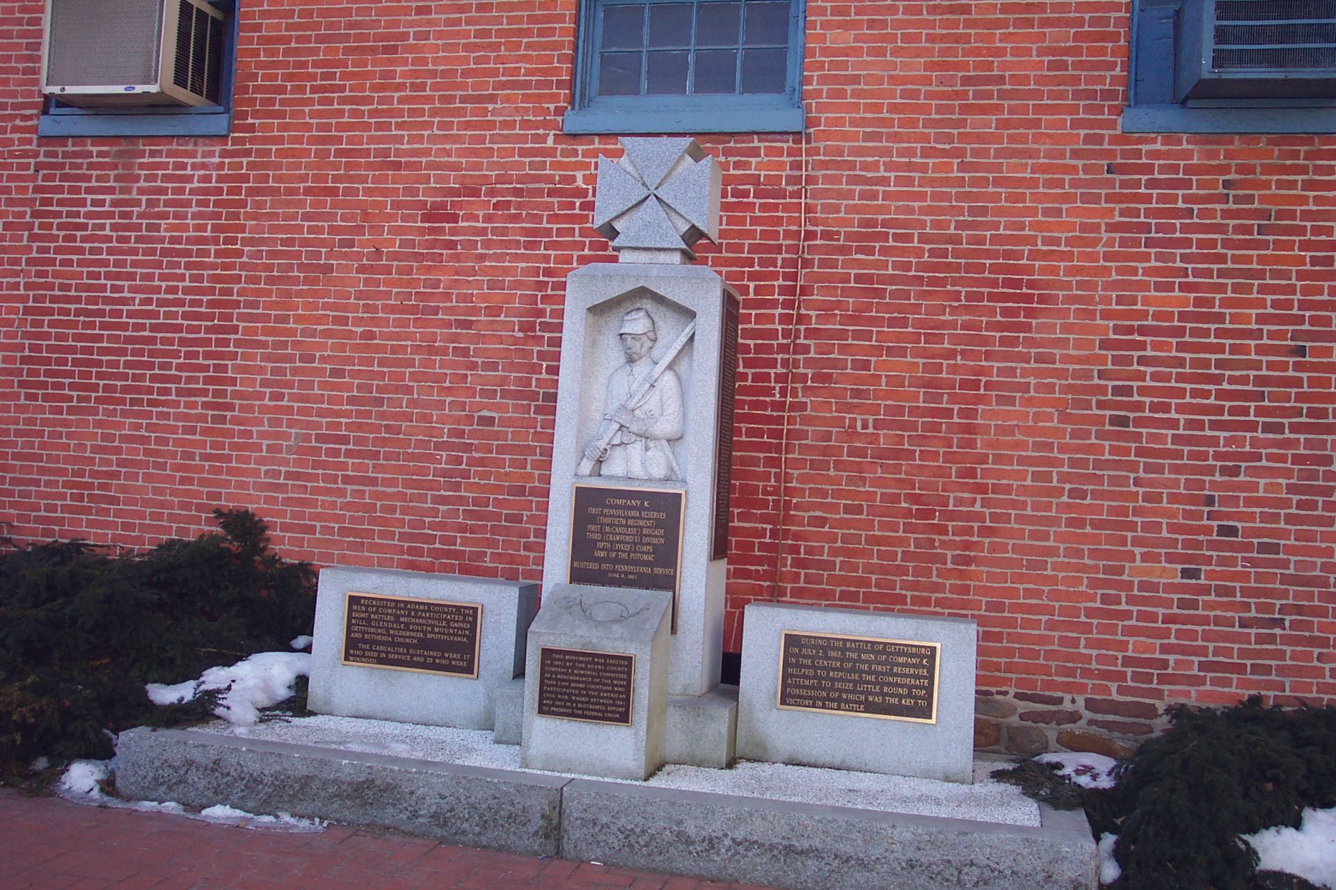 The Company K Memorial, Gettysburg (Author photo)