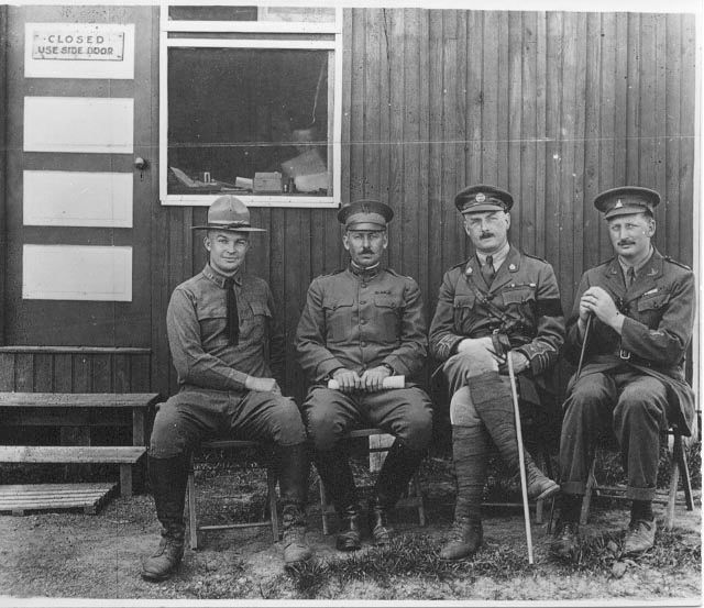 Eisenhower (left) and staff at Camp Colt, 1918 (National Park Service)