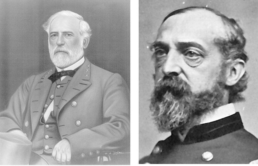 General Robert E. Lee (l.) and Maj. Gen. George Meade (Library of Congress)