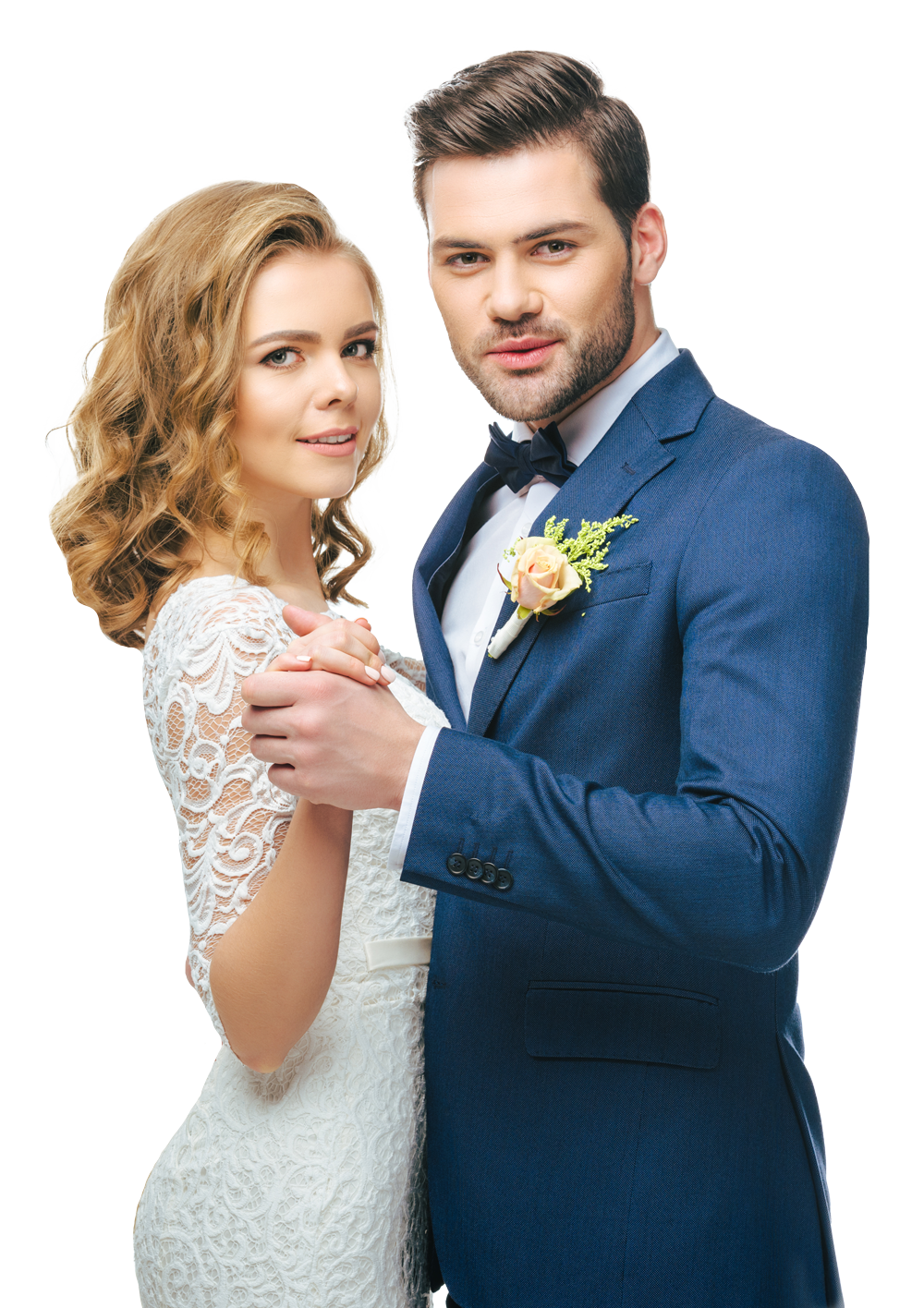 A bride and groom are dancing together on their wedding day.