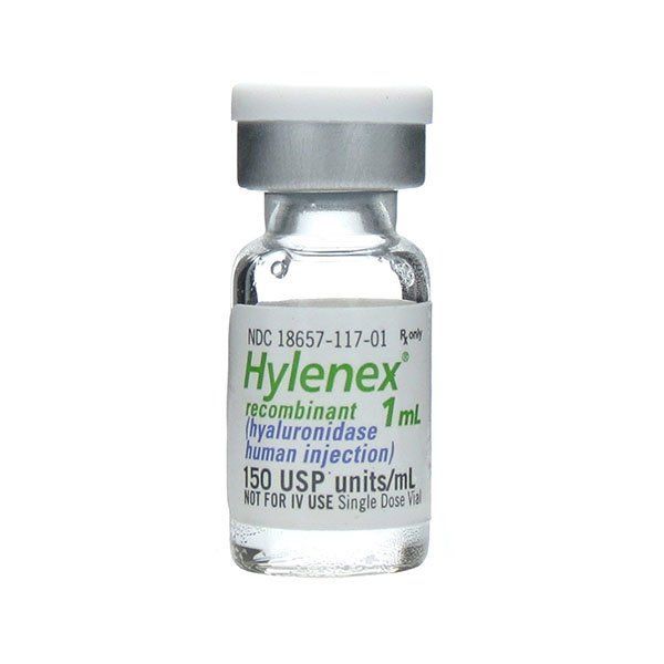 Hylenex product bottle. Used for filler dissolving.