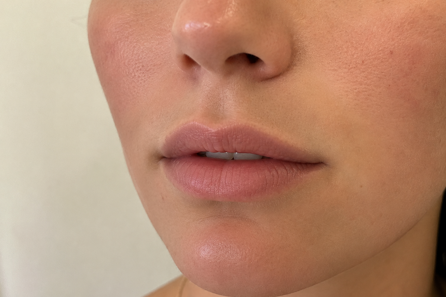 Girl showing her lips