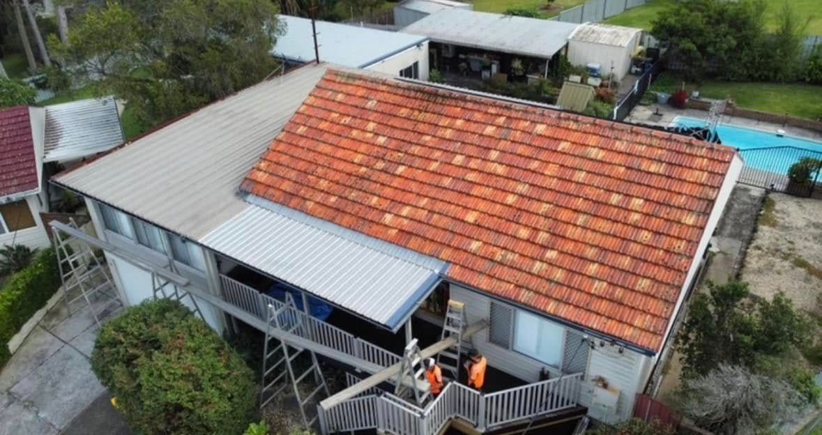 Aerial View of a Two-story House With a Red-tiled Roof — Your Craftsmen in Eleebana, NSW