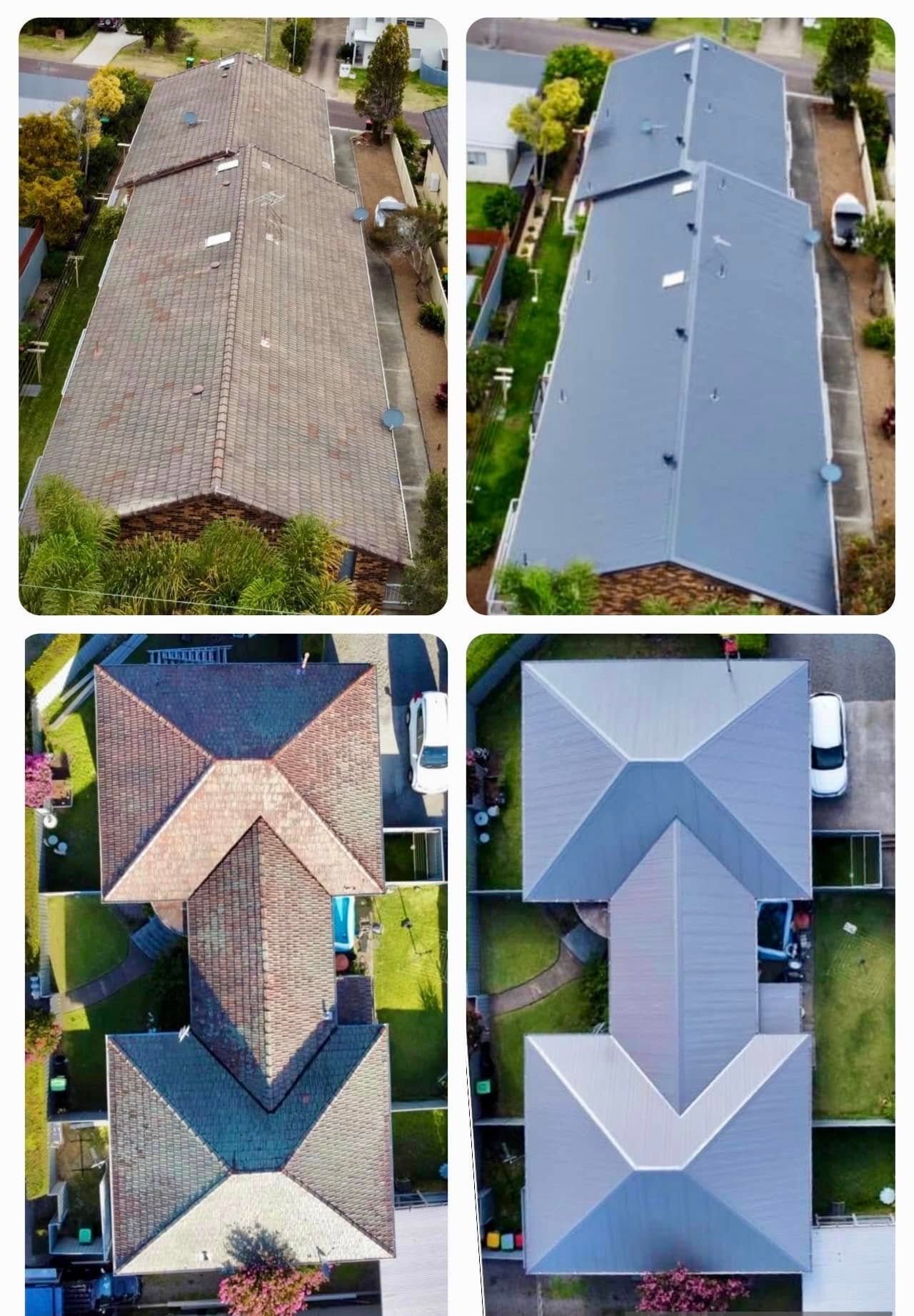 Side-by-side Comparison of a Roof Before and After Renovation — Your Craftsmen in Eleebana, NSW