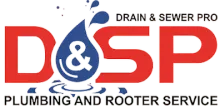 D&SP Drain & Sewer Pro logo in red and blue with plumbing and rooter service text