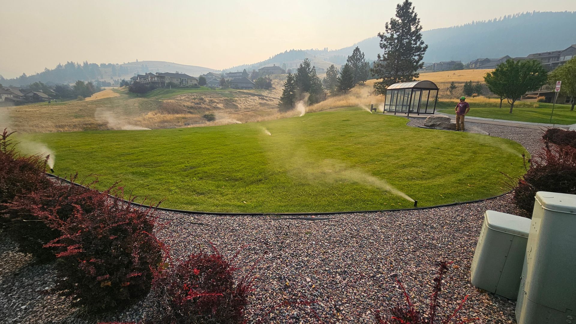 Observing  each sprinkler head during the Winterization process to ensure the system is 100% clear of any moisture.