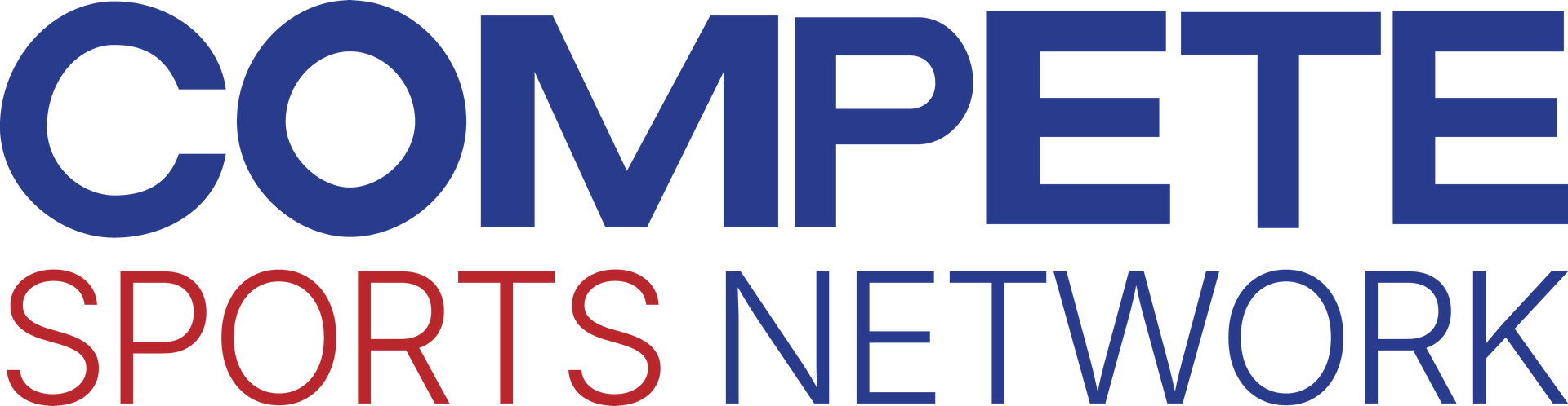 The logo for compete sports diversity is blue and red.