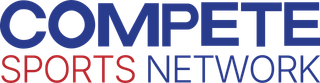 The logo for compete sports diversity is blue and red.
