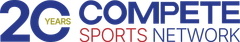 Compete Sports Diversity The logo for compete sports diversity is blue and red.