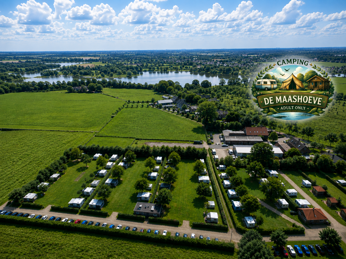 Adults only camping De Maashoeve aan de Maasplassen in Ohé en Laak, Limburg