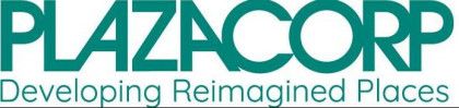 A logo for plazacorp developing reimagined places