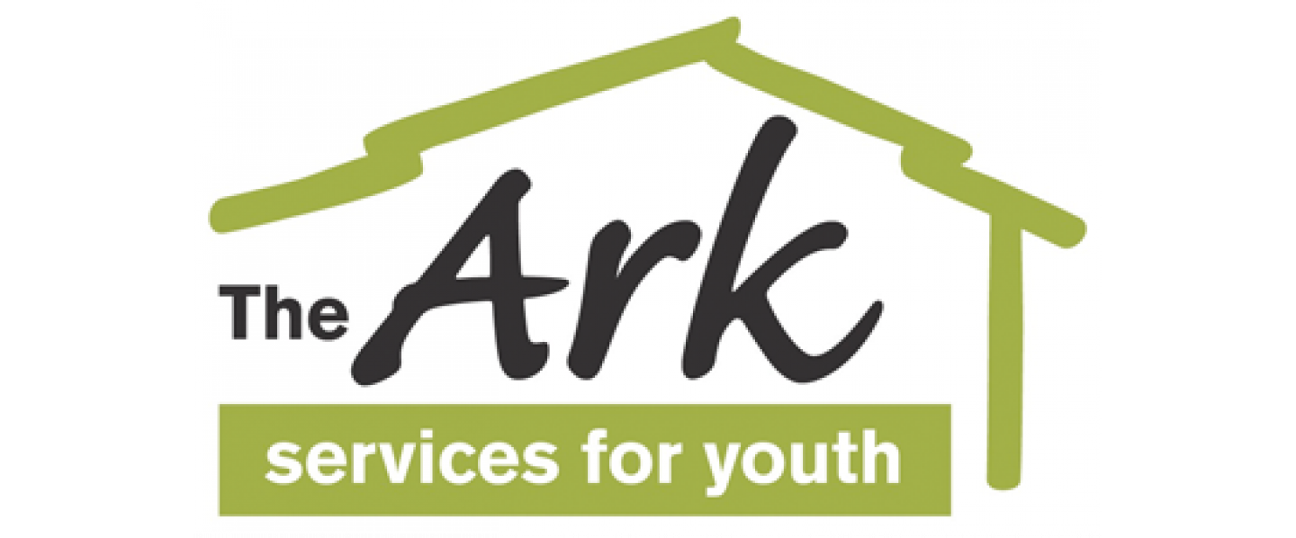 The ark services for youth logo is a green house with a roof.