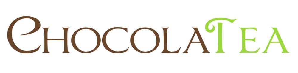 The logo for chocolate tea is brown and green on a white background.