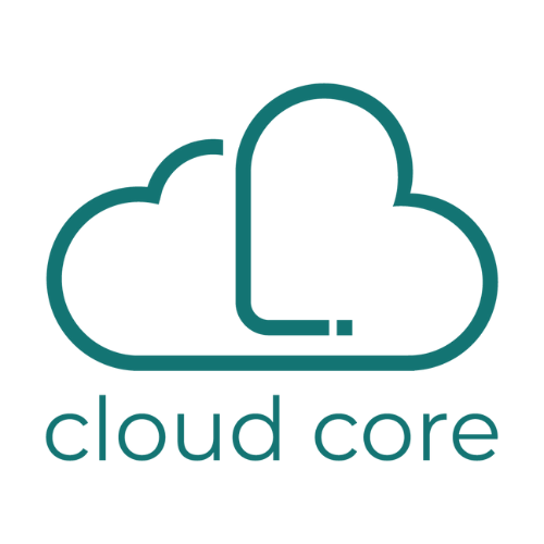 O logotipo do núcleo da nuvem mostra uma nuvem com as palavras núcleo da nuvem abaixo dela.