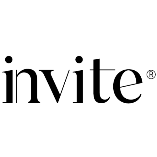 Um logotipo em preto e branco para uma empresa chamada convite.