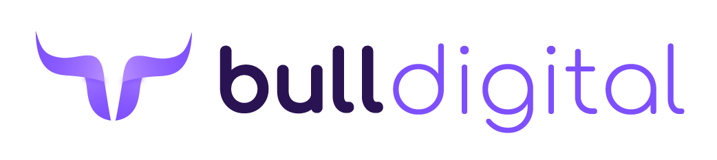 Um logotipo para bull digital com um touro nele
