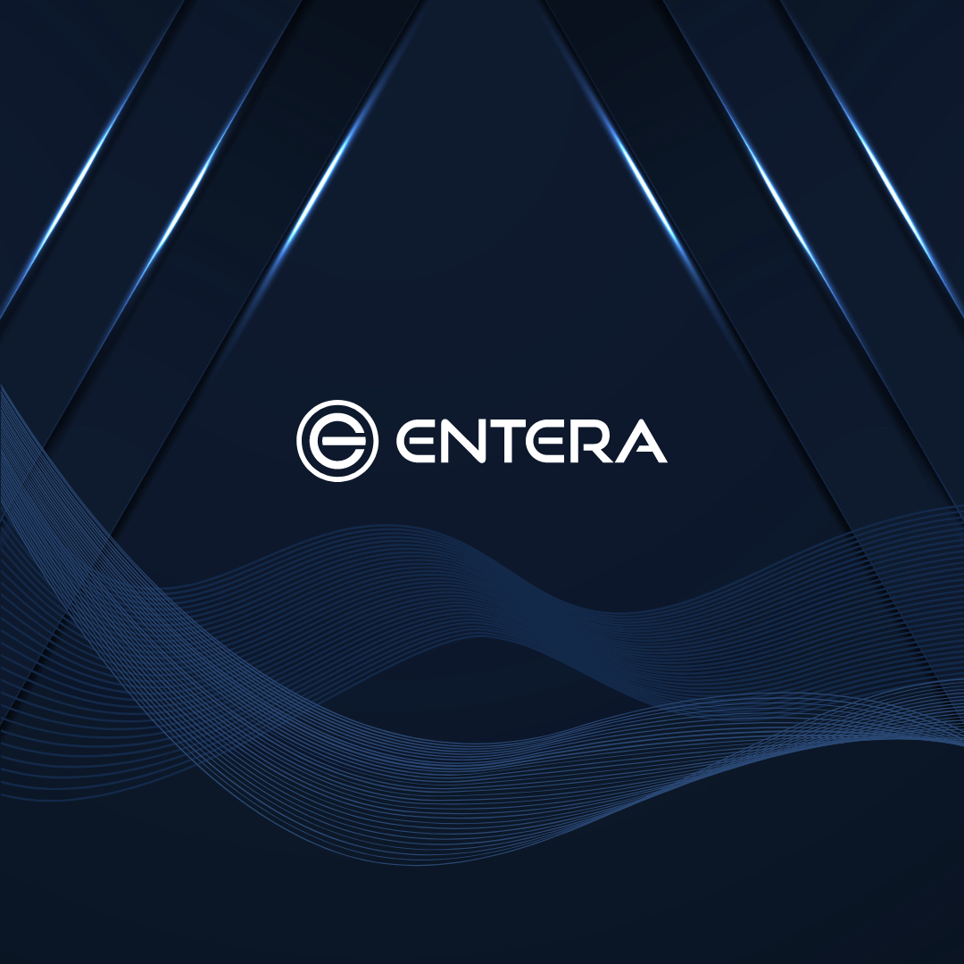 Banner azul com o logo da empresa Entera