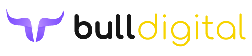 Um logotipo para bull digital com um touro nele