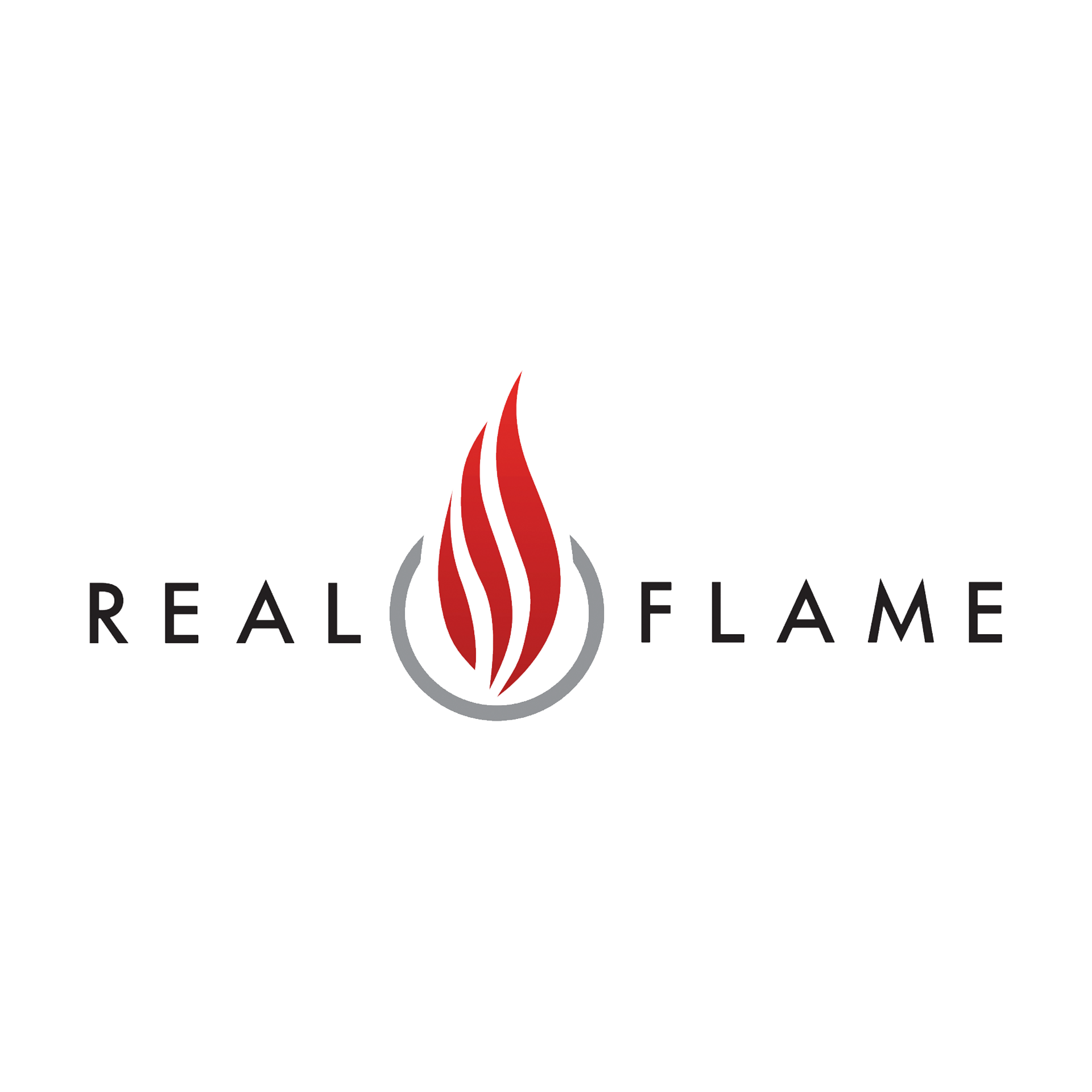Real flame logo on white background