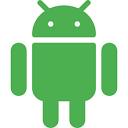 A green android icon on a white background.