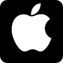 The apple logo is white on a black background.