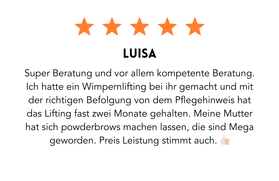 A picture of a review for luisa with five stars