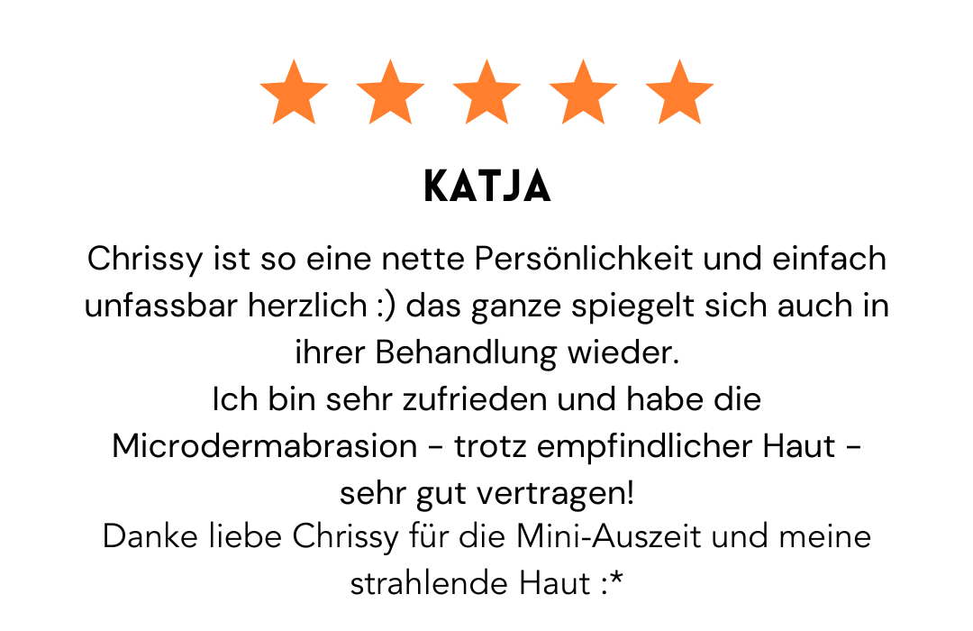 Katja wrote a review for chrissy in german