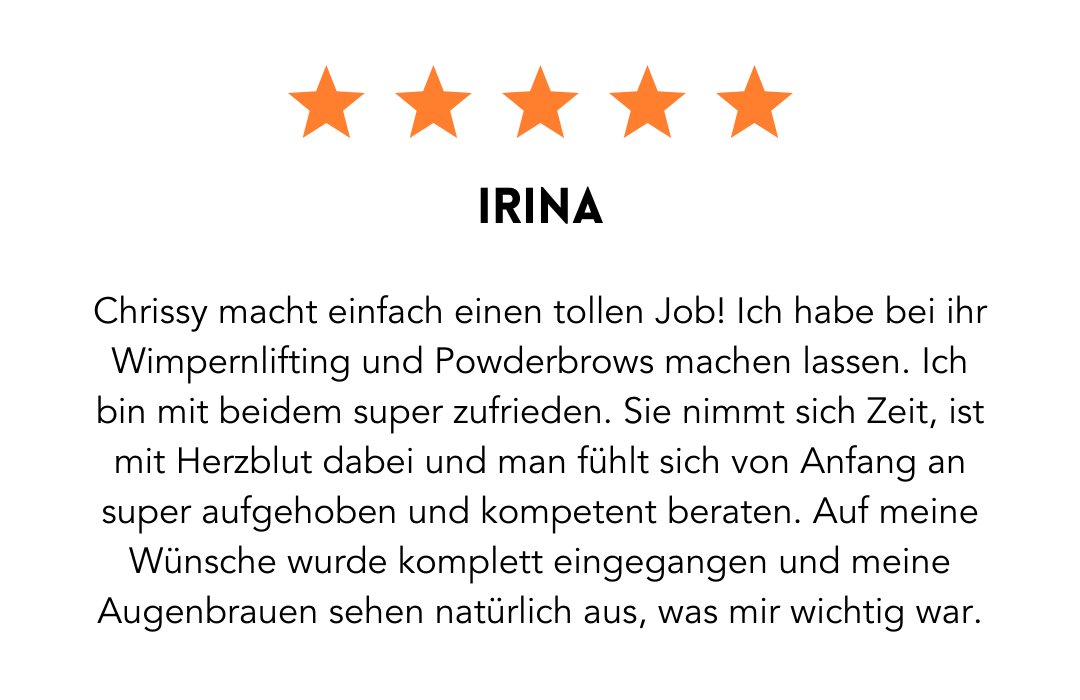 A review of chrissy by irina with five stars