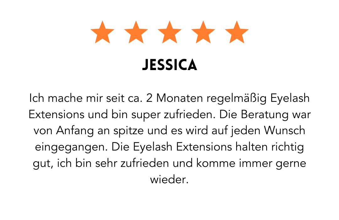 A review of jessica 's eyelash extensions in german