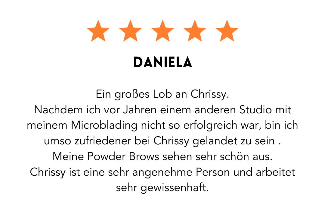 A review of chrissy by daniela with five stars