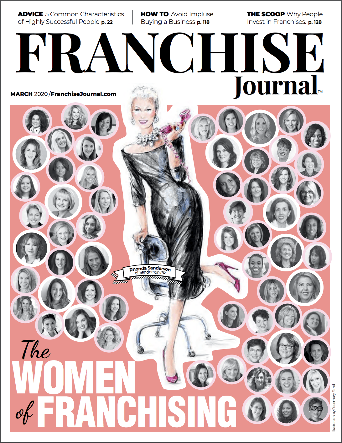 A woman is on the cover of a magazine called franchise journal.