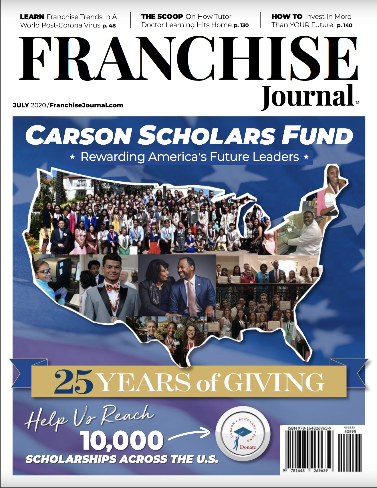 A magazine cover with a map of the united states on it.