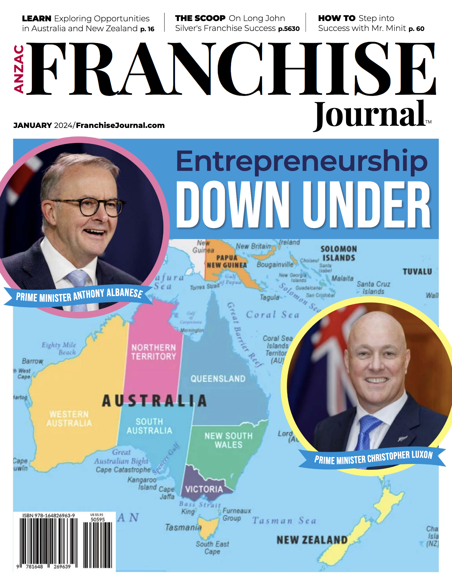 The cover of the franchise journal magazine with a picture of a man on it.