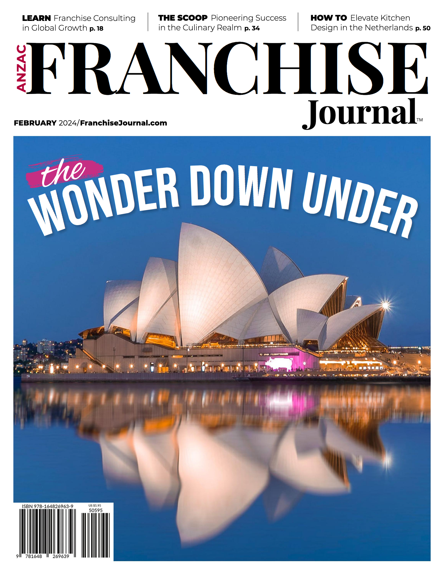 The cover of the franchise journal magazine shows the opera house in sydney.