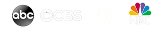The logos for abc and nbc are on a white background.