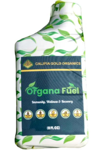 A bottle of organa fuel from califia gold organics