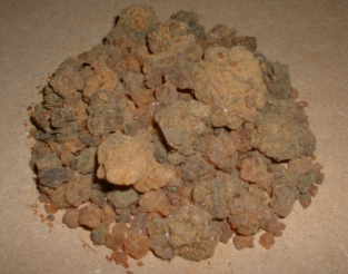 A pile of brown rocks is sitting on a table