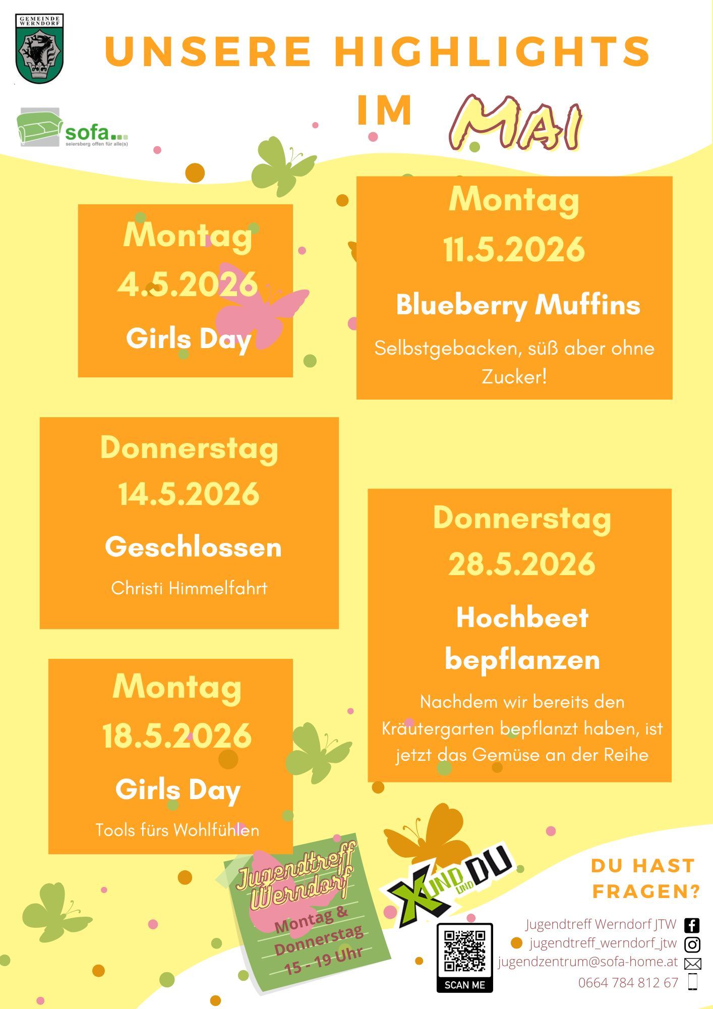 Monatsprogramm Jugendtreff Werndorf