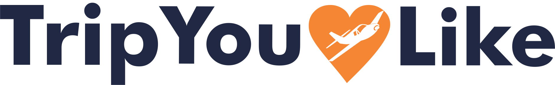 A trip you like logo with a heart in the middle