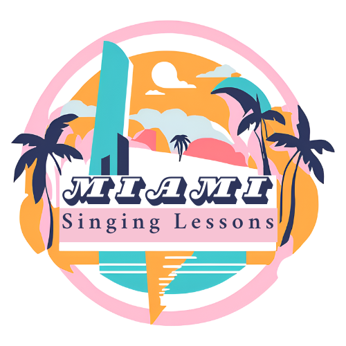 A colorful logo for miami singing lessons